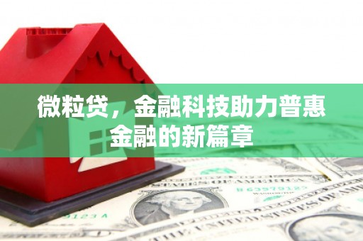 东至微粒贷，金融科技助力普惠金融的新篇章