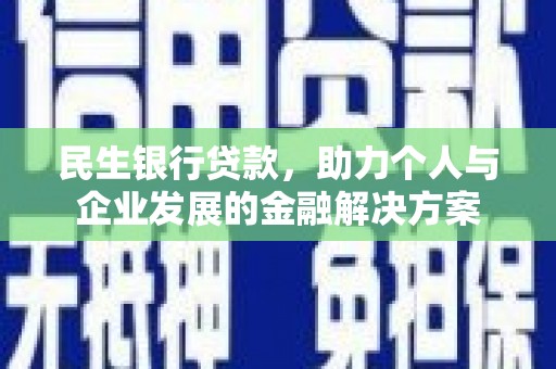 东至民生银行贷款，助力个人与企业发展的金融解决方案