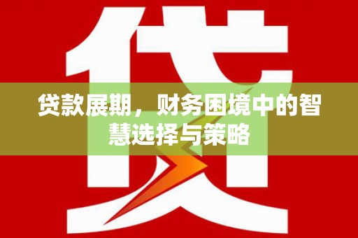 东至贷款展期，财务困境中的智慧选择与策略