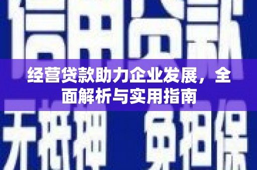 东至经营贷款助力企业发展，全面解析与实用指南