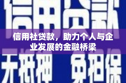 东至信用社贷款，助力个人与企业发展的金融桥梁