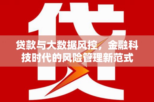 东至贷款与大数据风控，金融科技时代的风险管理新范式
