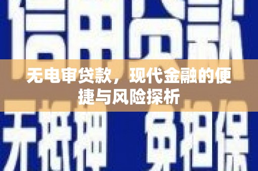 东至无电审贷款，现代金融的便捷与风险探析