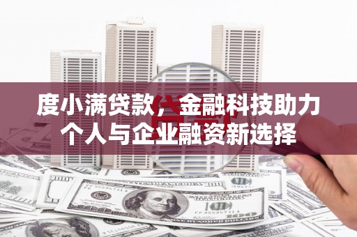 东至度小满贷款，金融科技助力个人与企业融资新选择