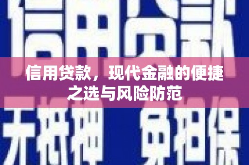 东至信用贷款，现代金融的便捷之选与风险防范