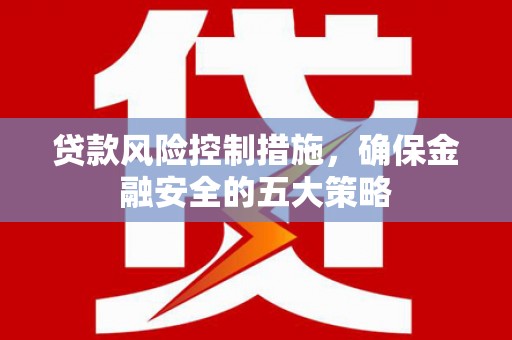 东至贷款风险控制措施，确保金融安全的五大策略