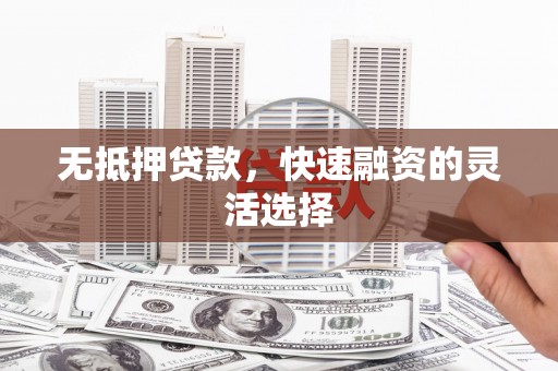 东至无抵押贷款，快速融资的灵活选择