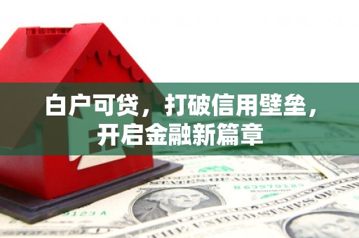 东至白户可贷，打破信用壁垒，开启金融新篇章