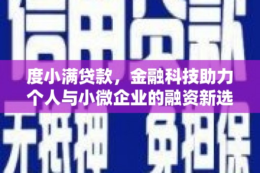 东至度小满贷款，金融科技助力个人与小微企业的融资新选择