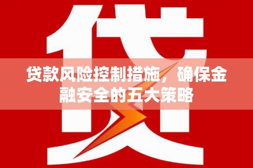 东至贷款风险控制措施，确保金融安全的五大策略