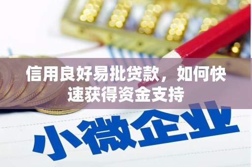 东至信用良好易批贷款，如何快速获得资金支持