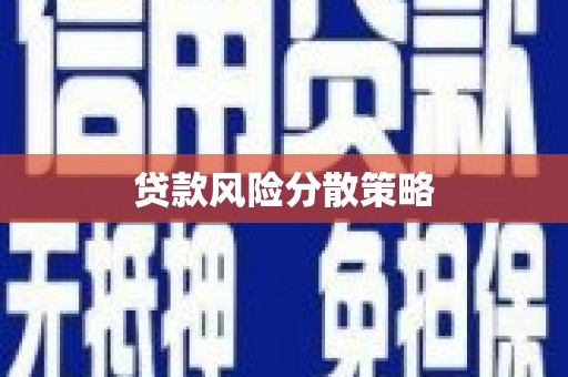 东至贷款风险分散策略