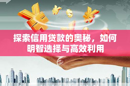 东至探索信用贷款的奥秘，如何明智选择与高效利用