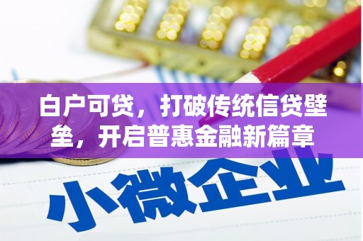 东至白户可贷，打破传统信贷壁垒，开启普惠金融新篇章