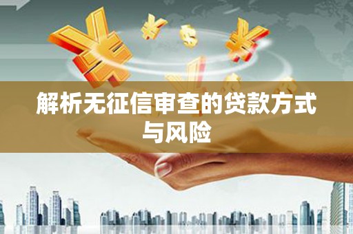 东至解析无征信审查的贷款方式与风险