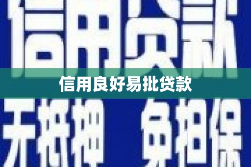 东至信用良好易批贷款