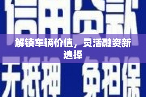 东至解锁车辆价值，灵活融资新选择
