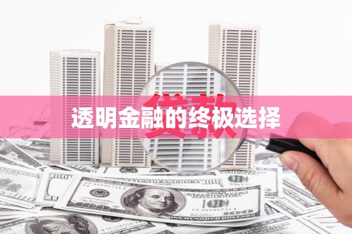 东至透明金融的终极选择